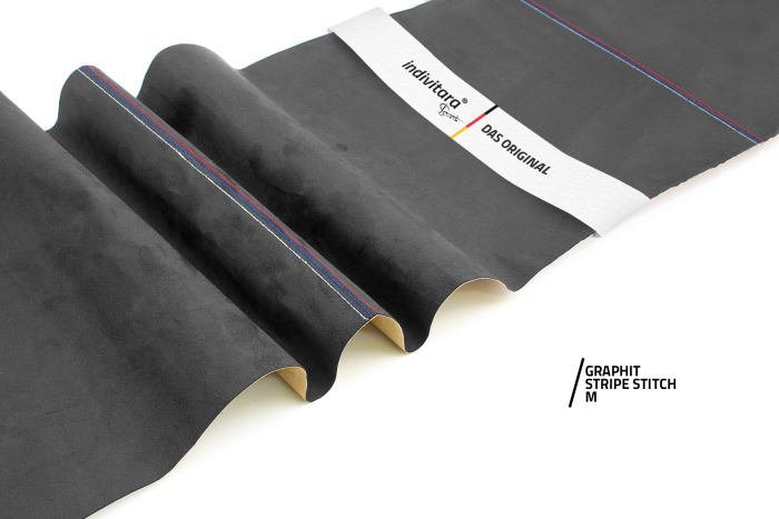 indivitara® Premium Stitch - selbstklebender Mikrofaserstoff Premium mit echten Nähten - Meterware - verschiedene Farben